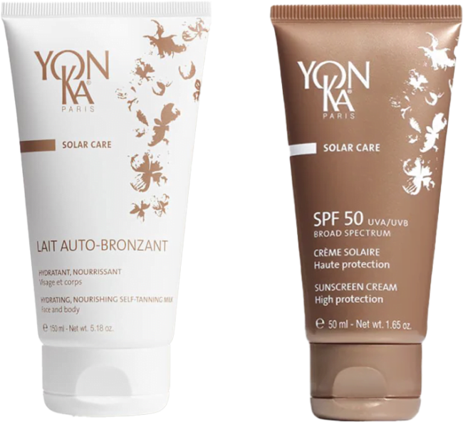 Yonka's SPF 50 and Yonka's Lait auto bronzant.